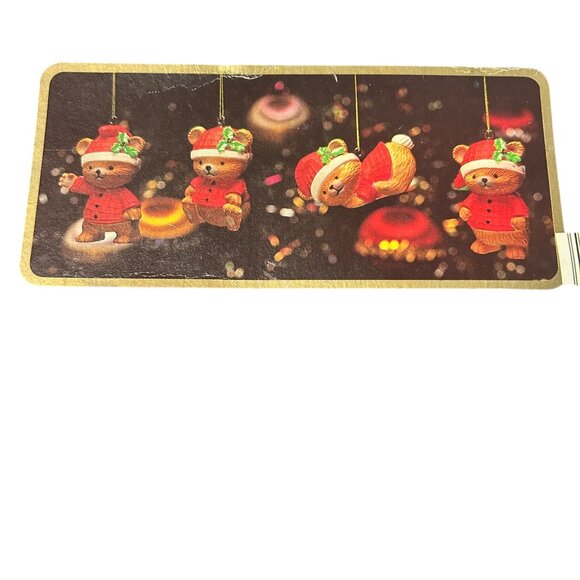 Vintage Class Trim Teddy Bear Ornaments 70s 80s NOS Set of 4 Christmas Nostalgia - Picture 2 of 8